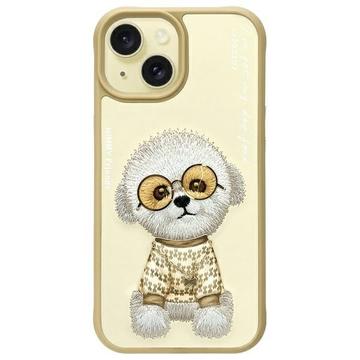 iPhone 15 Nimmy Friends Glasses Cool Dog Case - Khaki