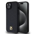 iPhone 15 Plus DKNY Repeat Pattern Stack Logo Case - MagSafe Compatible - Black