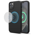 iPhone 15 Plus Saii Premium MagSafe Liquid Silicone Case - Black