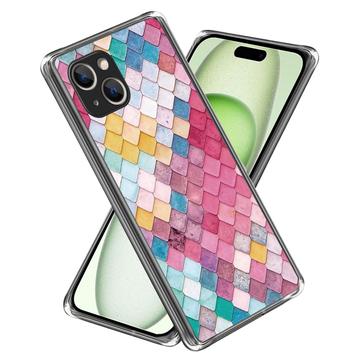 iPhone 15 Plus Stylish Ultra-Slim TPU Case - Rainbow Rhombus