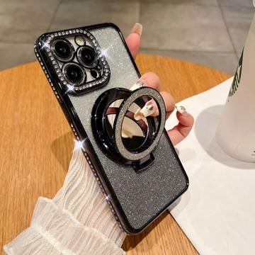iPhone 15 Pro Max Glam Magnetic Hybrid Case w. Mirror - Black