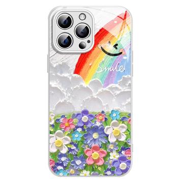 iPhone 15 Pro Max Smile & Rainbow Hybrid Case - White
