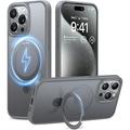 iPhone 15 Pro Max Torras Upro Ostand Matte Case - MagSafe Compatible - Titanium Grey
