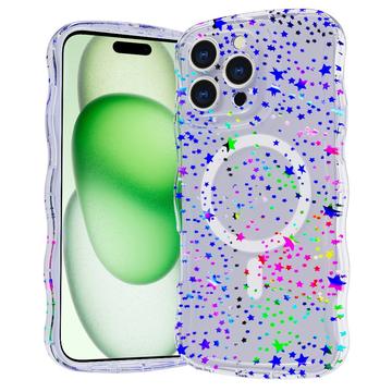 iPhone 15 Pro Max Wave-Edge Laser Glitter MagSafe Case - Star