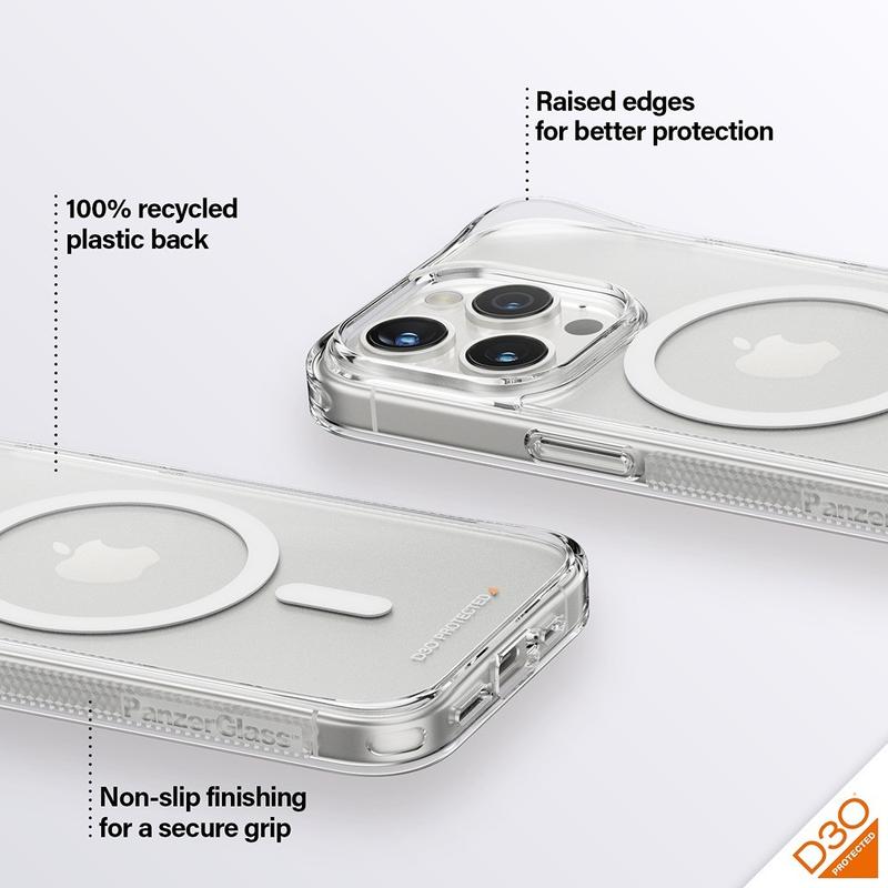 iPhone 15 Pro PanzerGlass HardCase MagSafe Case Compatible with D3O - Clear