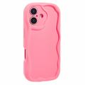 iPhone 16 Candy Color Wavy TPU Case - Hot Pink