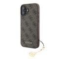 iPhone 16 Guess 4G Charms Collection Hybrid Case - Brown