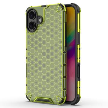 iPhone 16 Honeycomb Armored Hybrid Case - Green