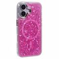 iPhone 16 MagSafe-Compatible Glitter Sequin Epoxy Case - Hot Pink