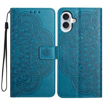 iPhone 16 Mandala Series Wallet Case - Blue
