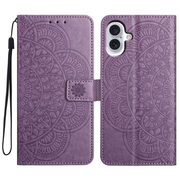 iPhone 16 Mandala Series Wallet Case - Purple