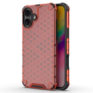 iPhone 16 Plus Honeycomb Armored Hybrid Case - Red