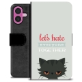 iPhone 16 Plus Premium Wallet Case - Angry Cat