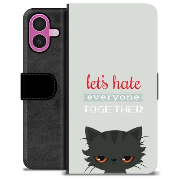 iPhone 16 Plus Premium Wallet Case - Angry Cat