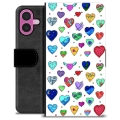 iPhone 16 Plus Premium Wallet Case - Hearts