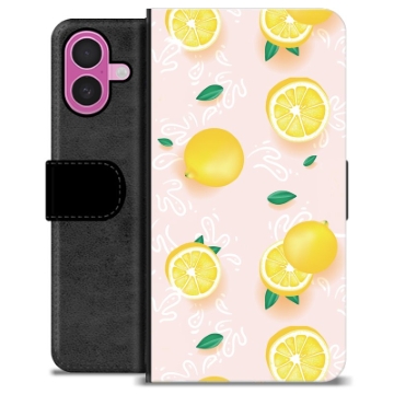 iPhone 16 Plus Premium Wallet Case - Lemon Pattern