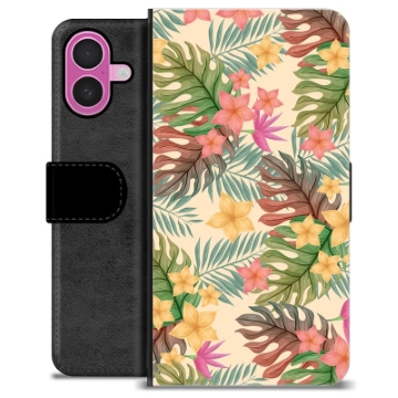 iPhone 16 Plus Premium Wallet Case - Pink Flowers