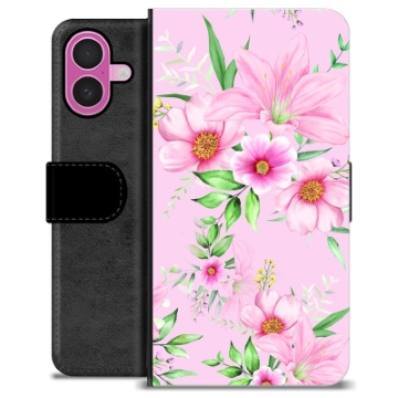 iPhone 16 Plus Premium Wallet Case - Watercolor Flowers
