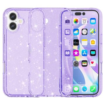 iPhone 16 Plus Stylish Glitter Series Hybrid Case - Purple
