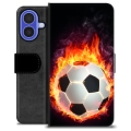 iPhone 16 Premium Wallet Case - Football Flame