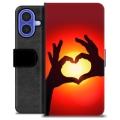 iPhone 16 Premium Wallet Case - Heart Silhouette