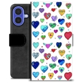 iPhone 16 Premium Wallet Case - Hearts
