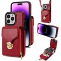iPhone 16 Pro All-in-One Case with Wallet & Strap - Red