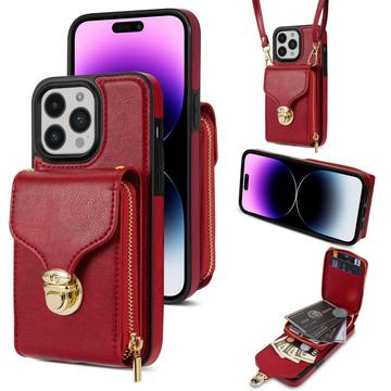 iPhone 16 Pro All-in-One Case with Wallet & Strap - Red