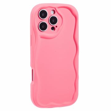 iPhone 16 Pro Candy Color Wavy TPU Case - Hot Pink