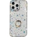 iPhone 16 Pro CrystalGlow Hybrid Case with Ring Holder - Stars / Transparent