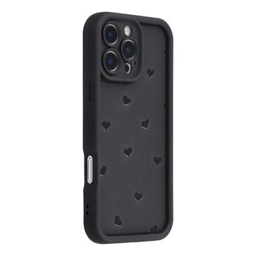 iPhone 16 Pro Heart Pattern Shockproof TPU Case with Raised Edges