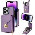 iPhone 16 Pro Max All-in-One Case with Wallet & Strap - Purple