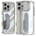 iPhone 16 Pro Max Clear Case with Silicone Hand Strap - Grey