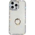 iPhone 16 Pro Max CrystalGlow Hybrid Case with Ring Holder - White