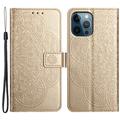 iPhone 16 Pro Max Mandala Series Wallet Case - Gold