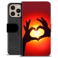 iPhone 16 Pro Max Premium Wallet Case - Heart Silhouette
