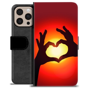 iPhone 16 Pro Max Premium Wallet Case - Heart Silhouette