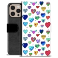 iPhone 16 Pro Max Premium Wallet Case - Hearts