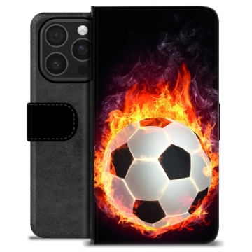 iPhone 16 Pro Premium Wallet Case - Football Flame