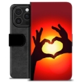 iPhone 16 Pro Premium Wallet Case - Heart Silhouette