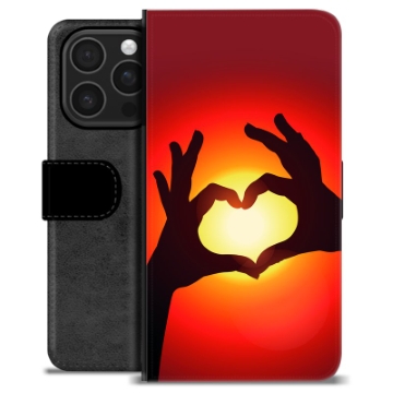 iPhone 16 Pro Premium Wallet Case - Heart Silhouette