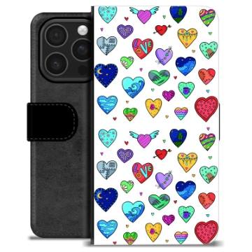 iPhone 16 Pro Premium Wallet Case - Hearts