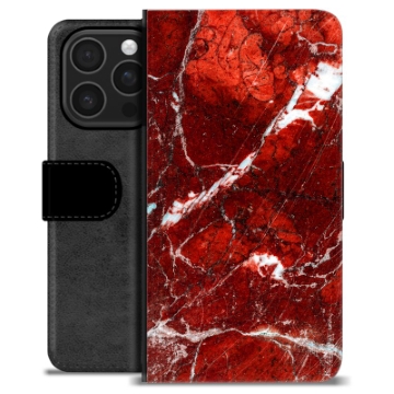 iPhone 16 Pro Premium Wallet Case - Red Marble