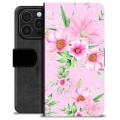 iPhone 16 Pro Premium Wallet Case - Watercolor Flowers