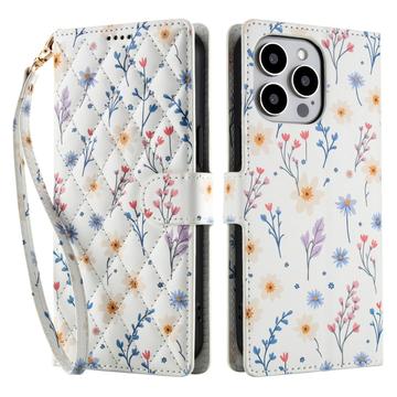 iPhone 16 Pro Rhombic Floral Wallet Case