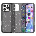 iPhone 16 Pro Stylish Glitter Series Hybrid Case - Black
