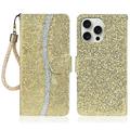 iPhone 16 Pro Stylish Glitter Wallet Case