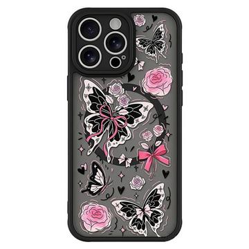 iPhone 16 Pro Stylish Protective Magnetic Case - Butterflies / Roses