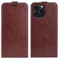 iPhone 16 Pro Vertical Flip Case with Card Slot - Brown