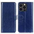 iPhone 16 Pro Wallet Case with Magnetic Closure - Dark Blue